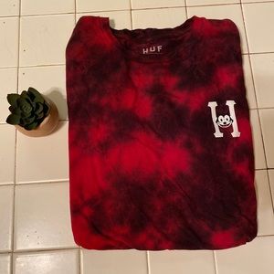 huf x felix the cat classic h red tie dye t-shirt